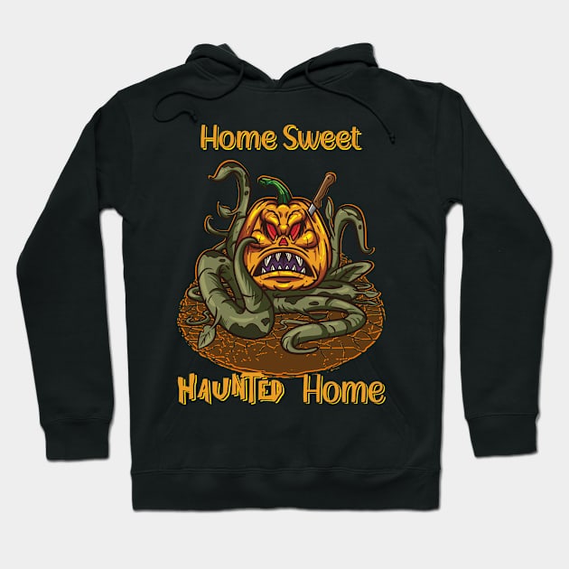 Halloween Home Sweet Haunted Home Jack O Lantern Pumpkin Hoodie by Beautiful Butterflies by Anastasia